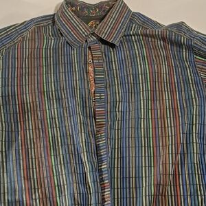 Robert Graham Vibrant Striped Button Down Shirt